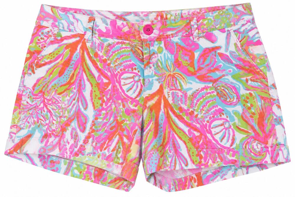 Lilly Pulitzer Callahan Shorts Sz 16 Pink Multicolor Tropical Floral 5"